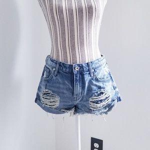 Distressed Denim Shorts